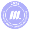 2026 Menopause Society Certified Practitioner badge with stylized M logo in purple circle.
