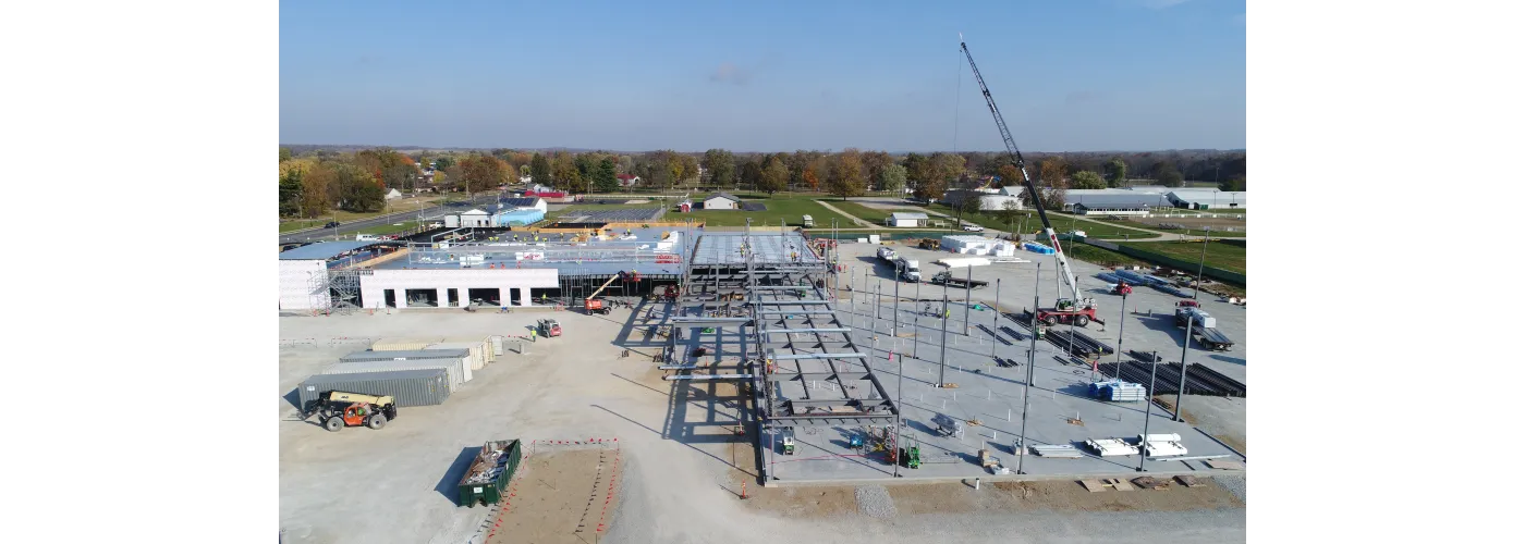 Work continues on Reid Health's new campus in Connersville on Oct. 29, 2024.
