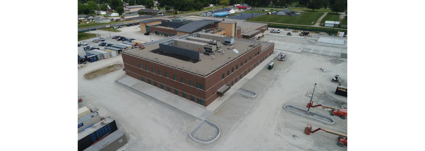 Work continues on Reid Health's new campus in Connersville on July 11, 2025.