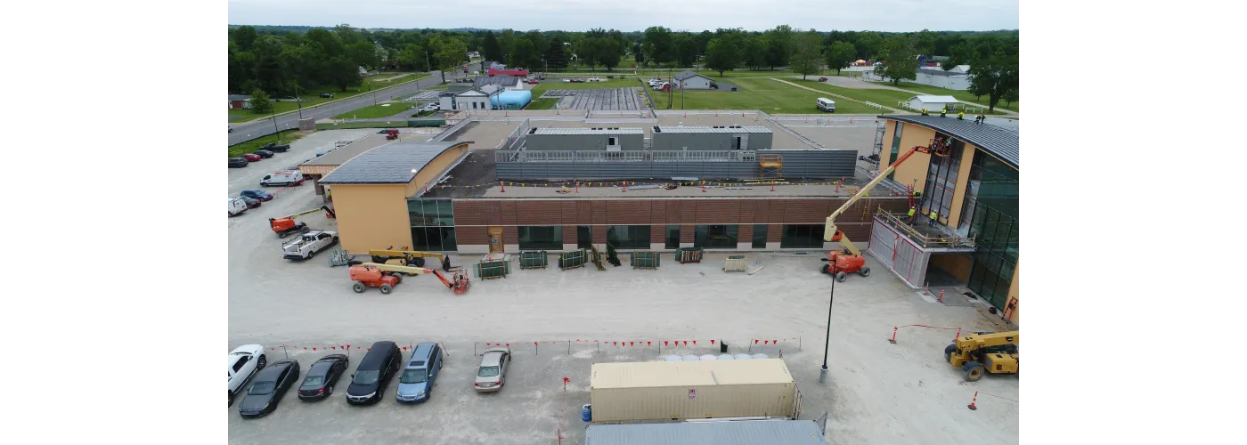 Work continues on Reid Health's new campus in Connersville on May 27, 2025.