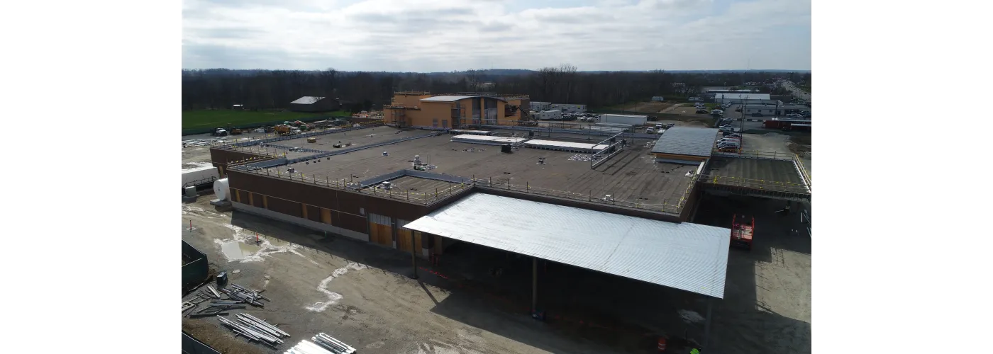 Work continues on Reid Health's new campus in Connersville on April 1, 2025.