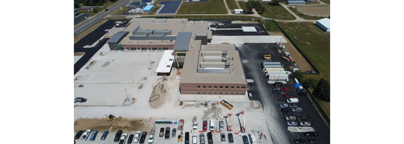 Work continues on Reid Health's new campus in Connersville on Aug. 29, 2025.
