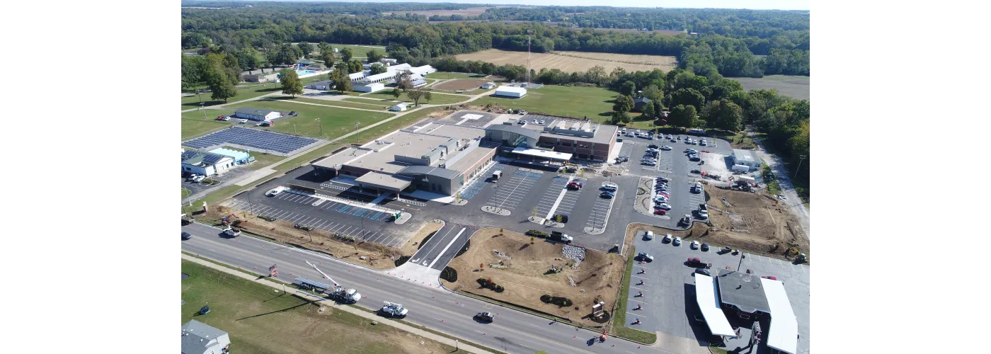 Work continues on Reid Health's new campus in Connersville on Oct. 1, 2025.