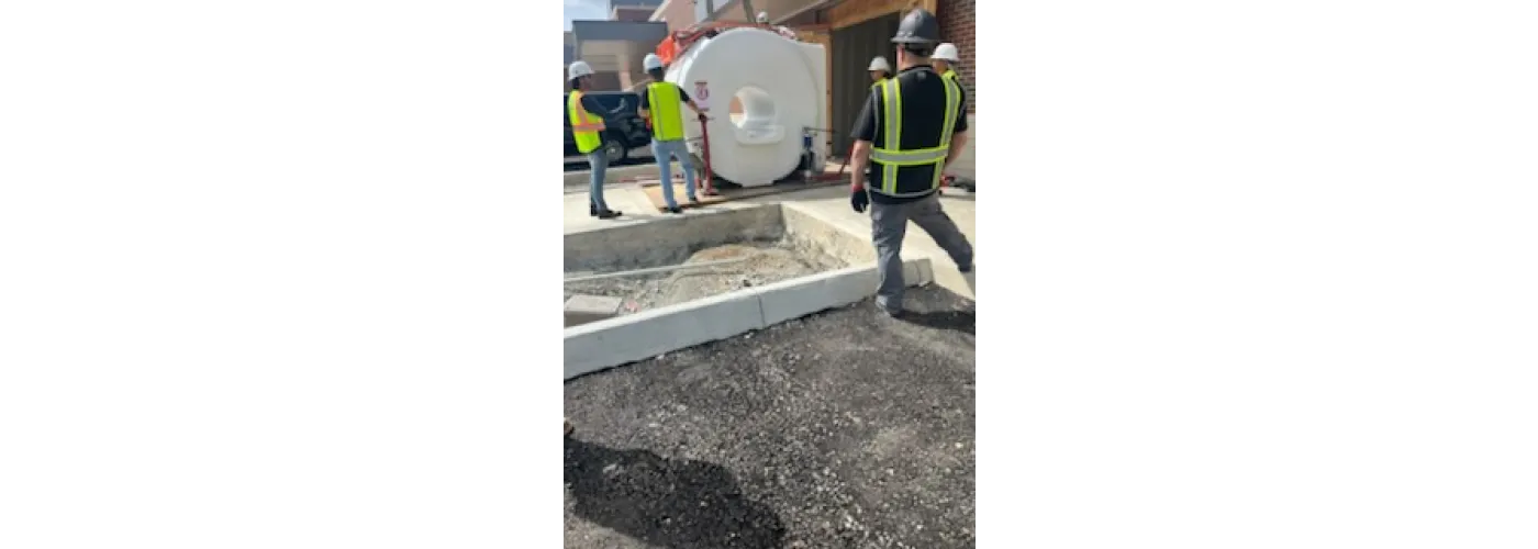 The new MRI machine is delivered and installed at Reid Health's new campus in Connersville on Sept. 4, 2025.