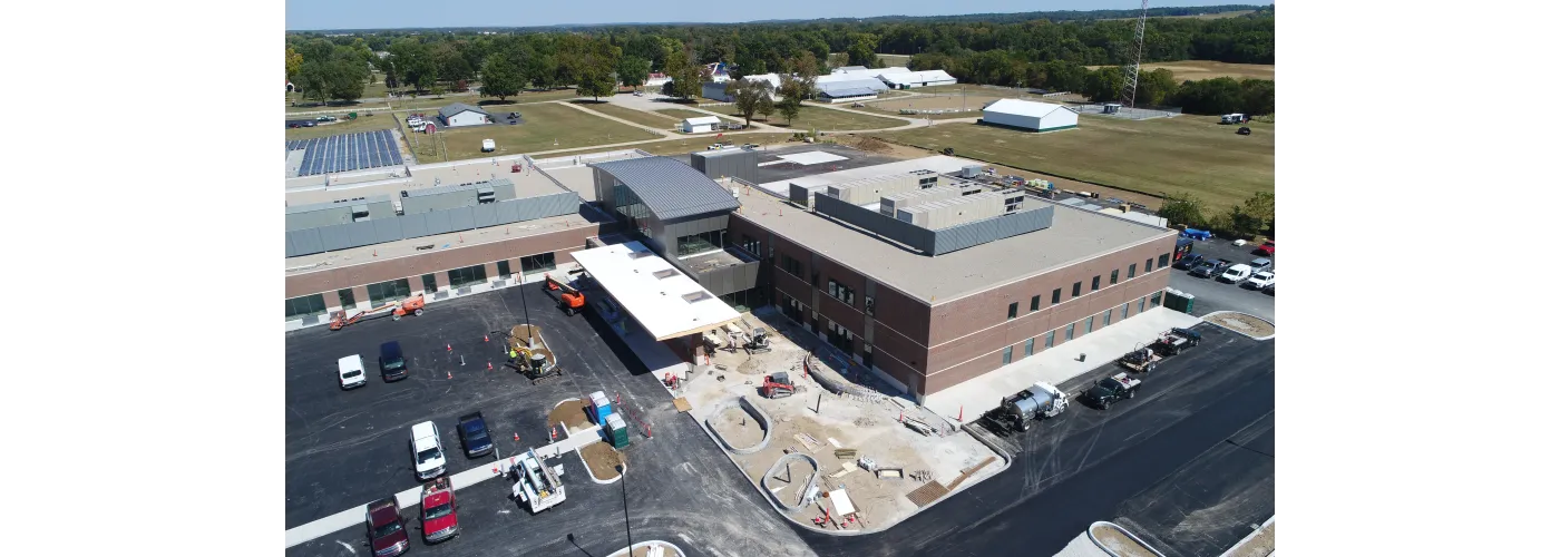 Work continues on Reid Health's new campus in Connersville on Sept. 12, 2025.