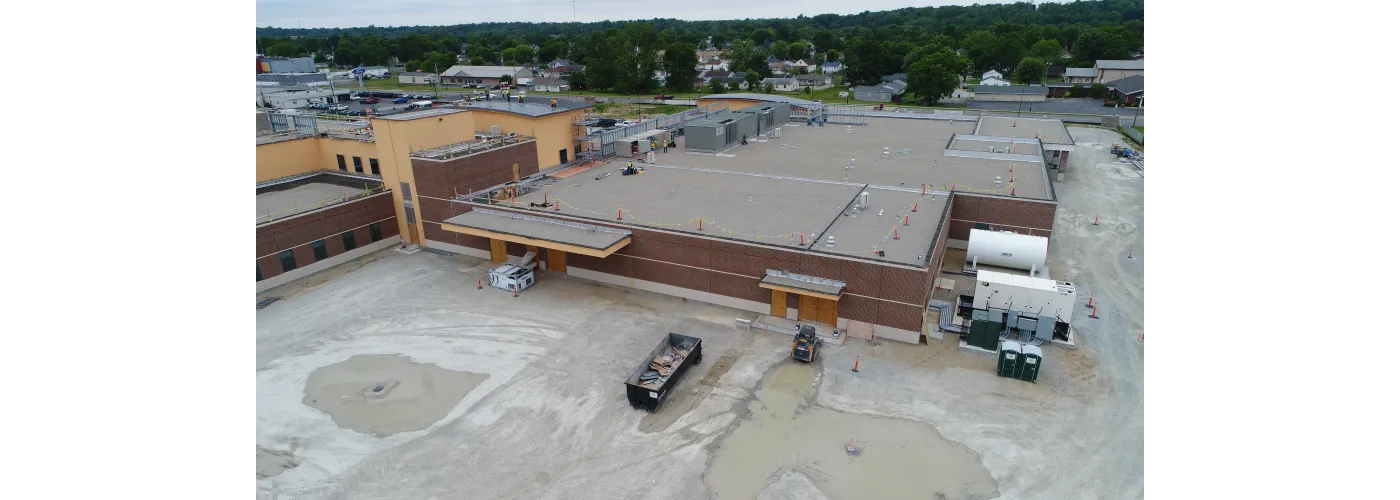 Work continues on Reid Health's new campus in Connersville on May 27, 2025.