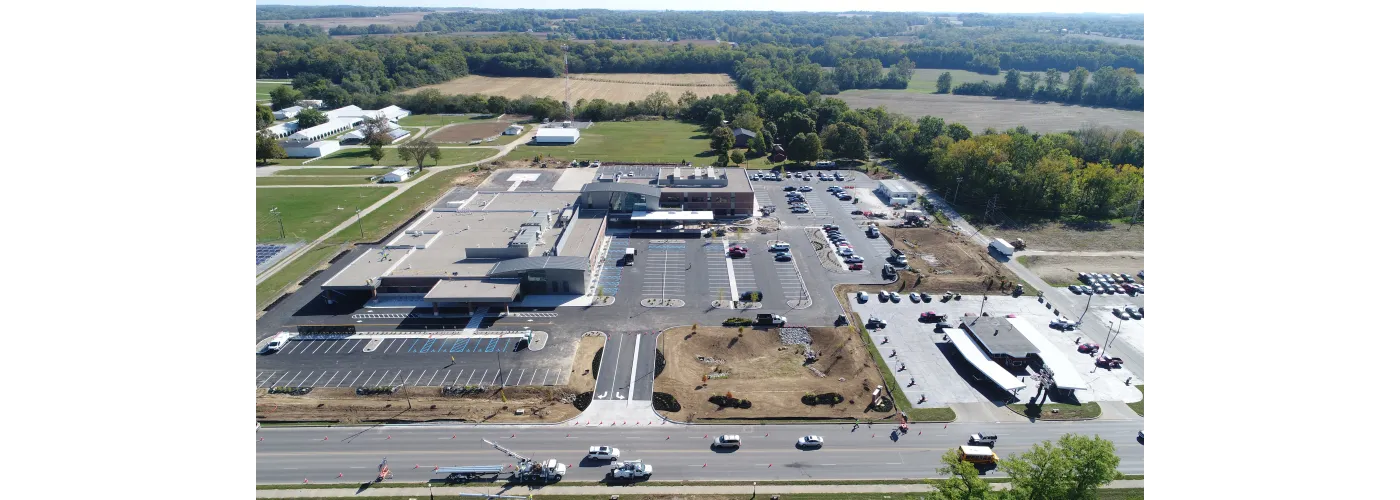 Work continues on Reid Health's new campus in Connersville on Oct. 1, 2025.