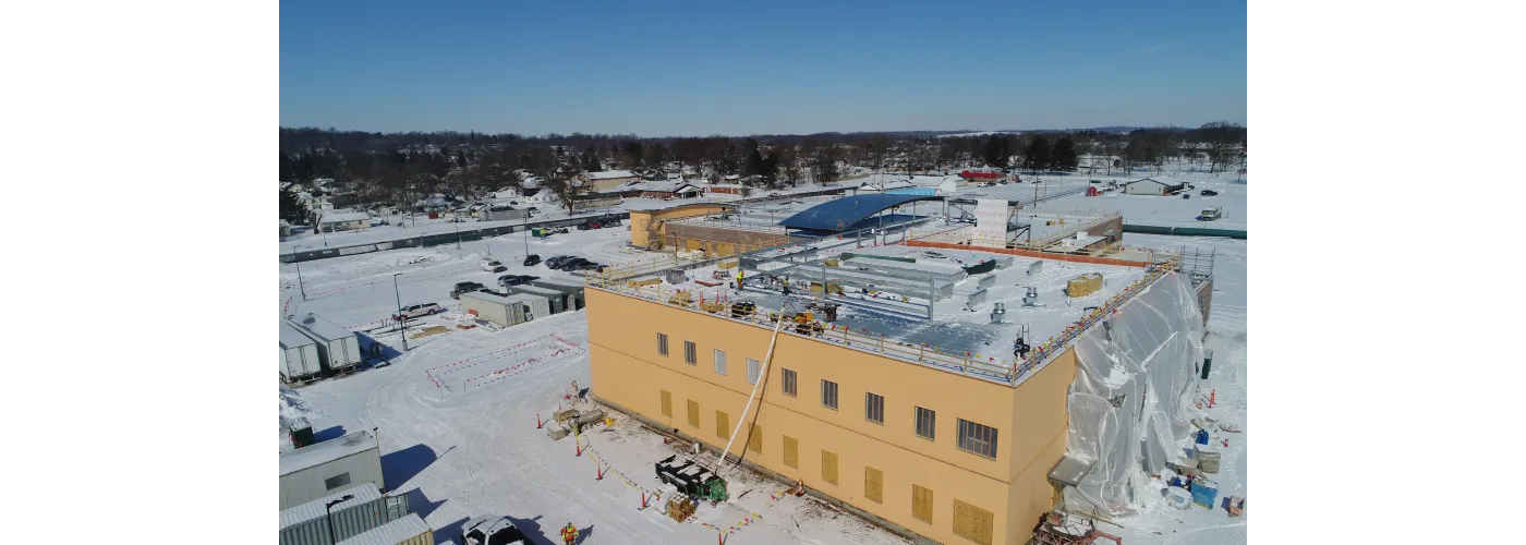 Work continues on Reid Health's new campus in Connersville on Feb. 20, 2025.