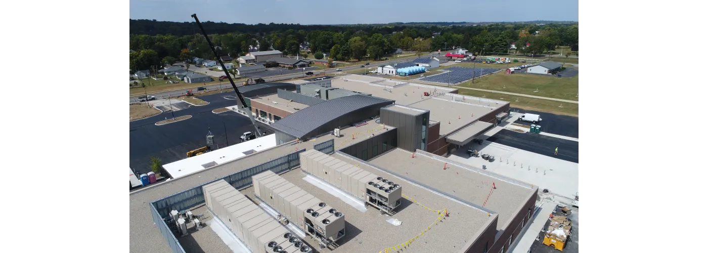 Work continues on Reid Health's new campus in Connersville on Sept. 16, 2025.