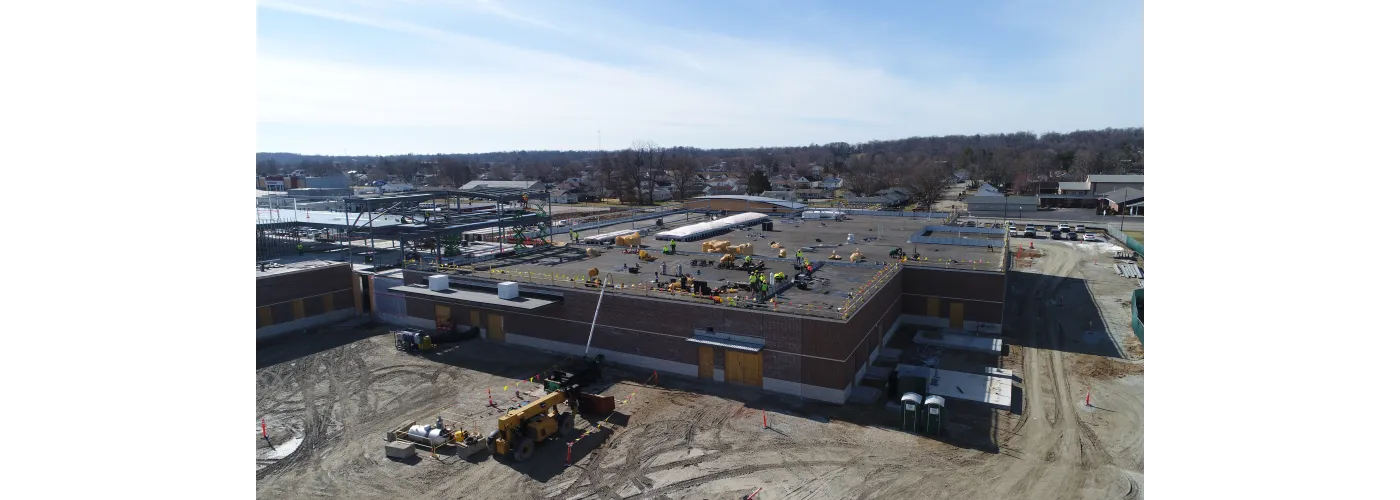 Work continues on Reid Health's new campus in Connersville on Feb. 4, 2025.