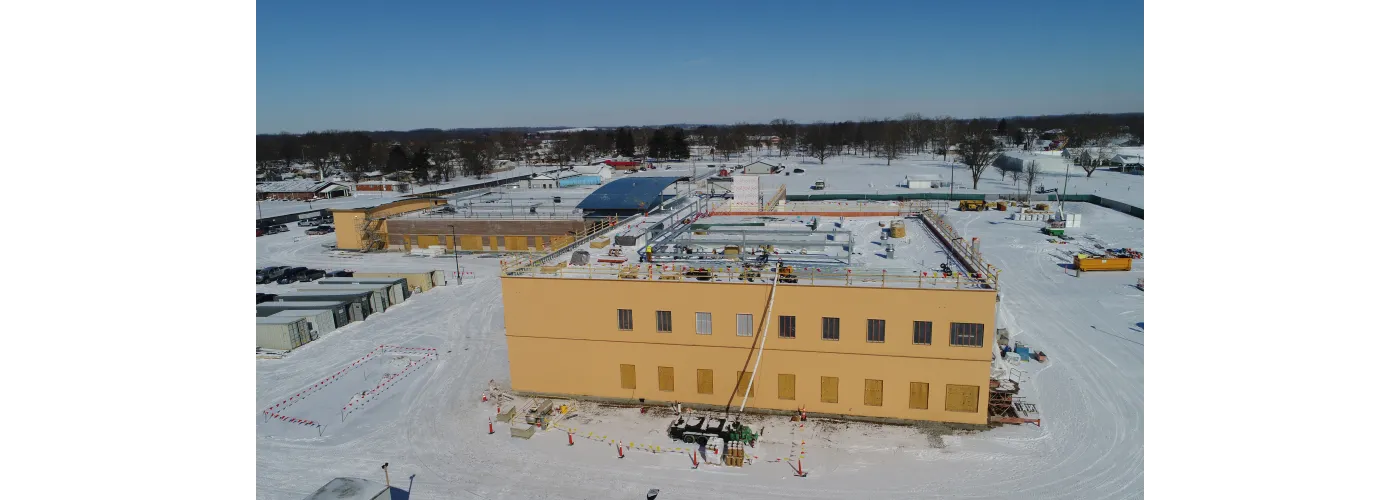 Work continues on Reid Health's new campus in Connersville on Feb. 20, 2025.