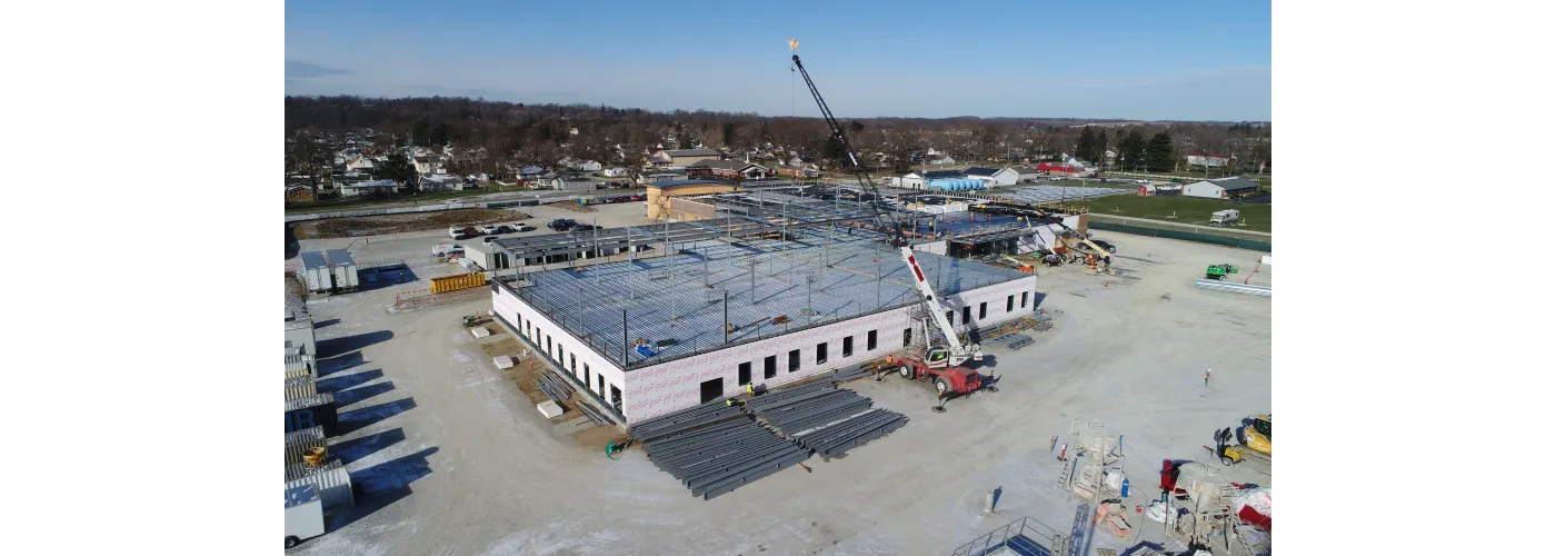 Work continues on Reid Health's new campus in Connersville on Dec. 12, 2024.