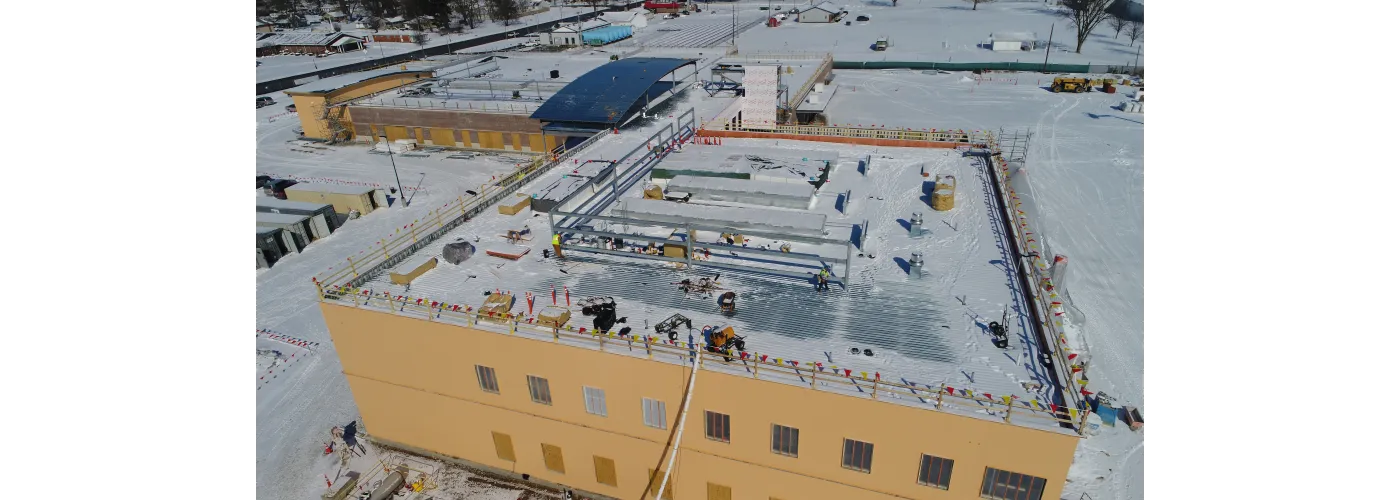 Work continues on Reid Health's new campus in Connersville on Feb. 20, 2025.