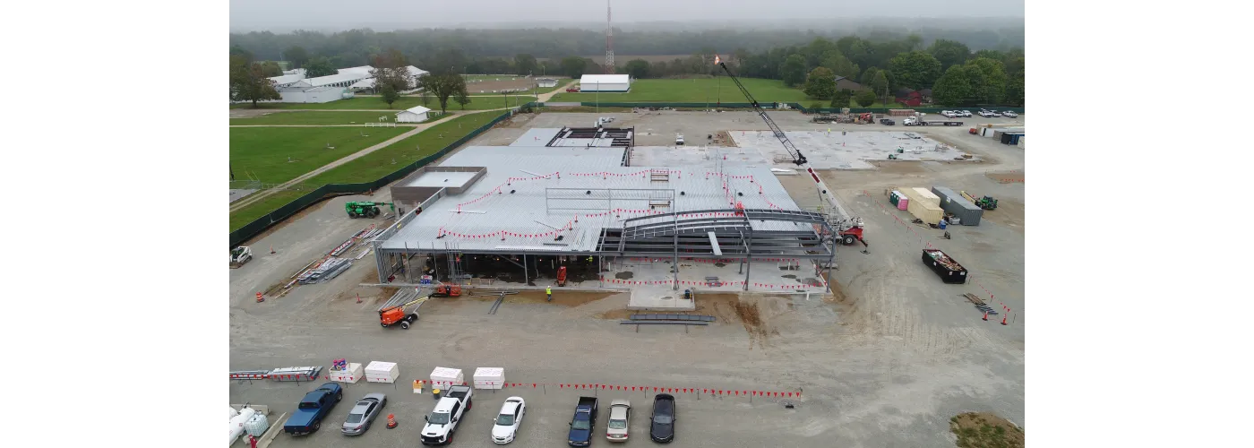 Work continues on Reid Health's new campus in Connersville on Oct. 1, 2024.