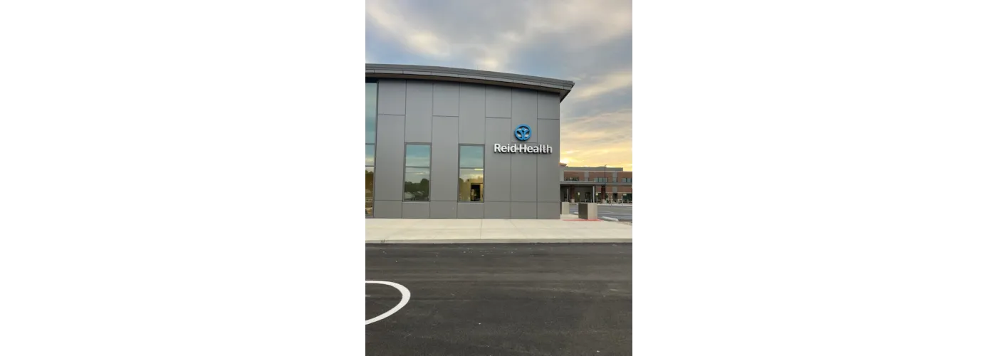 The first signage went up on Reid Health's new campus in Connersville on Oct. 15, 2025.