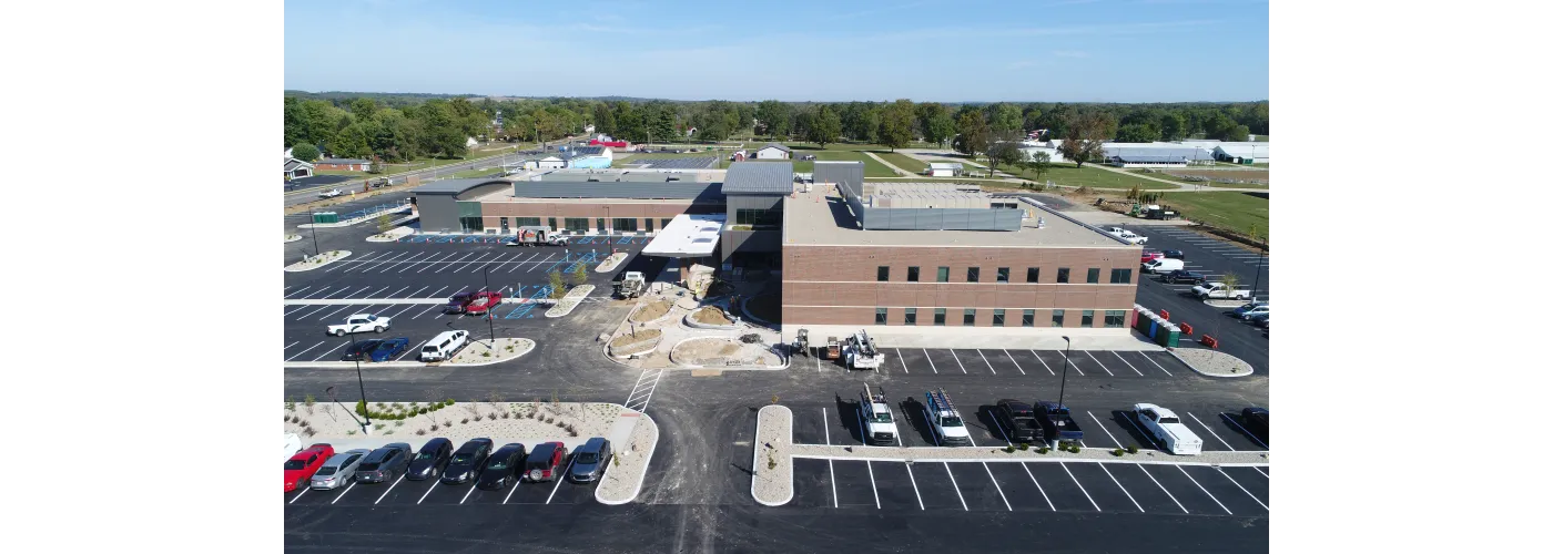 Work continues on Reid Health's new campus in Connersville on Oct. 1, 2025.