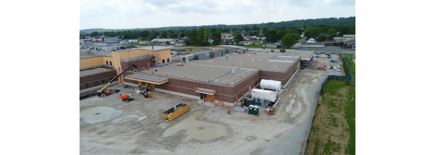 Work continues on Reid Health's new campus in Connersville on May 15, 2025.