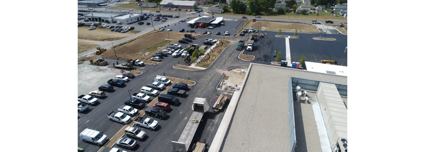 Work continues on Reid Health's new campus in Connersville on Sept. 16, 2025.