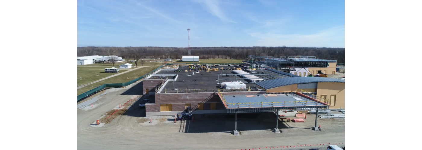 Work continues on Reid Health's new campus in Connersville on Feb. 4, 2025.