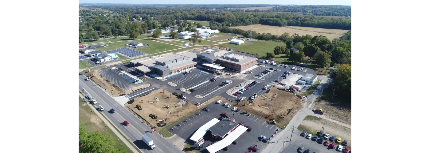 Work continues on Reid Health's new campus in Connersville on Oct. 1, 2025.