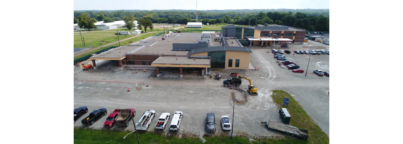Work continues on Reid Health's new campus in Connersville on Aug. 5, 2025.
