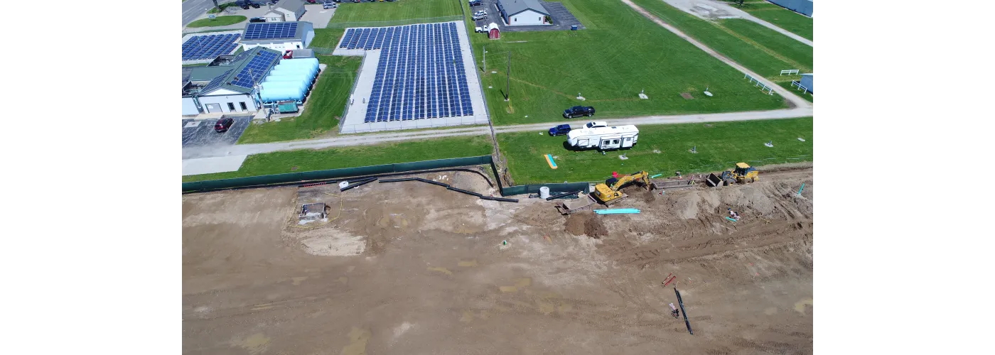 Work continues on Reid Health's new campus in Connersville on April 19, 2024.