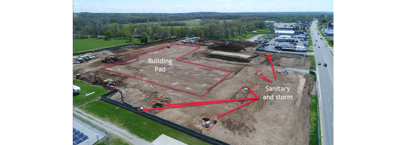 Work continues on Reid Health's new campus in Connersville on April 19, 2024.