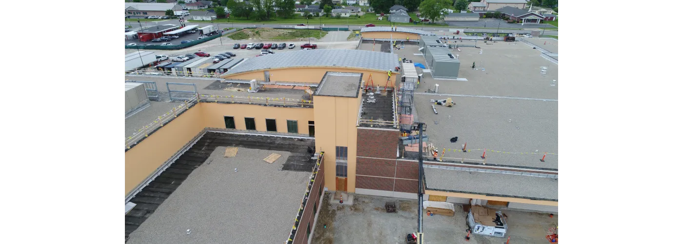 Work continues on Reid Health's new campus in Connersville on May 15, 2025.