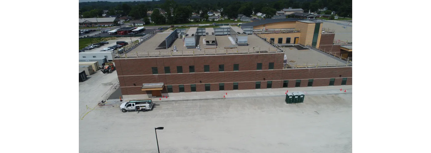 Work continues on Reid Health's new campus in Connersville on June 12, 2025.