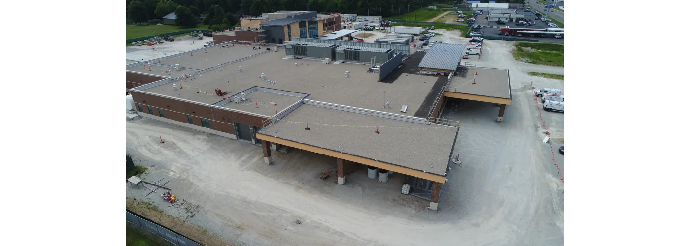 Work continues on Reid Health's new campus in Connersville on July 11, 2025.