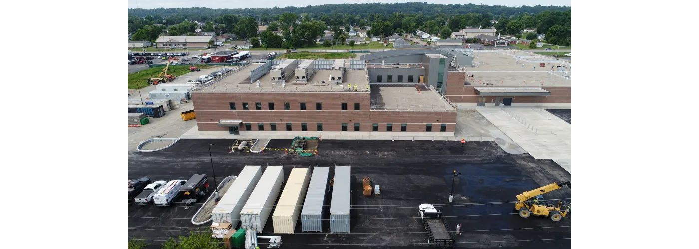 Work continues on Reid Health's new campus in Connersville on Aug. 5, 2025.