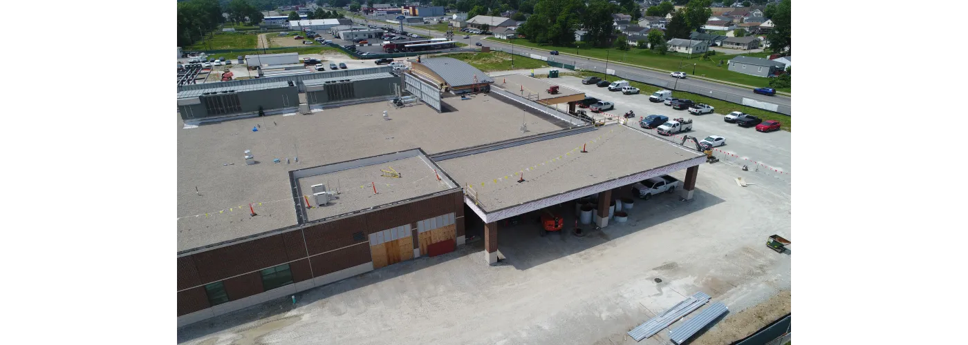 Work continues on Reid Health's new campus in Connersville on June 12, 2025.