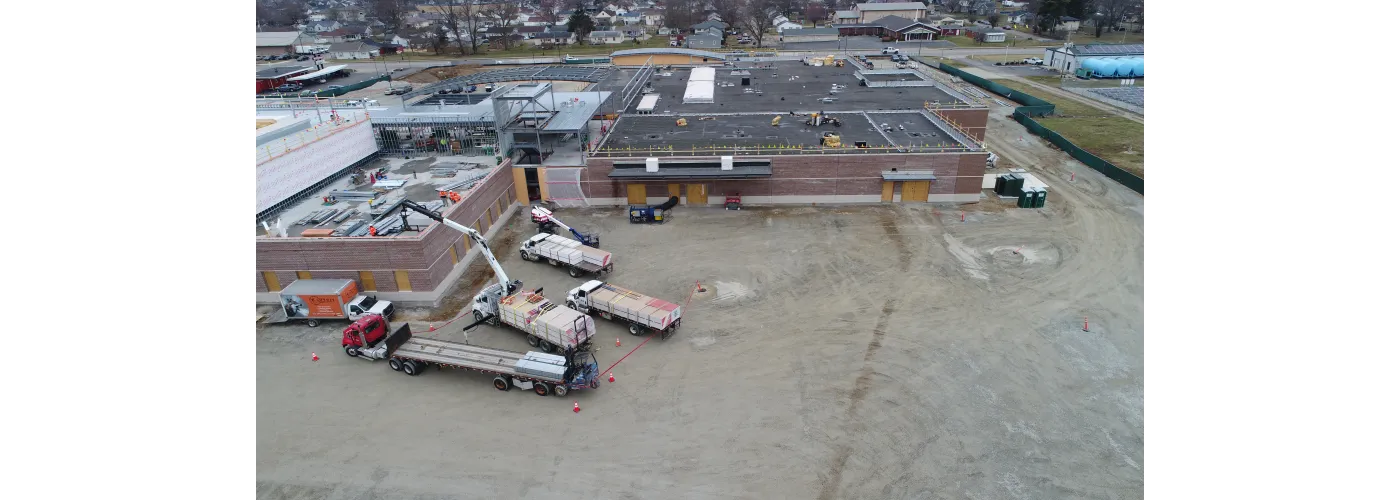 Work continues on Reid Health's new campus in Connersville on Feb. 11, 2025.