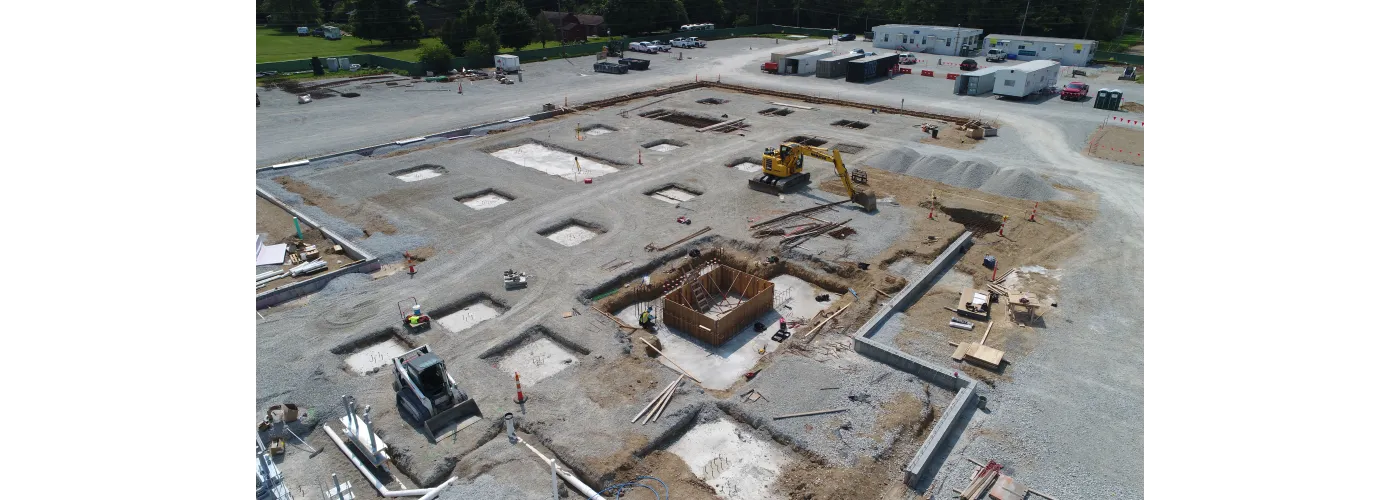 Work continues on Reid Health's new campus in Connersville on July 23, 2024.
