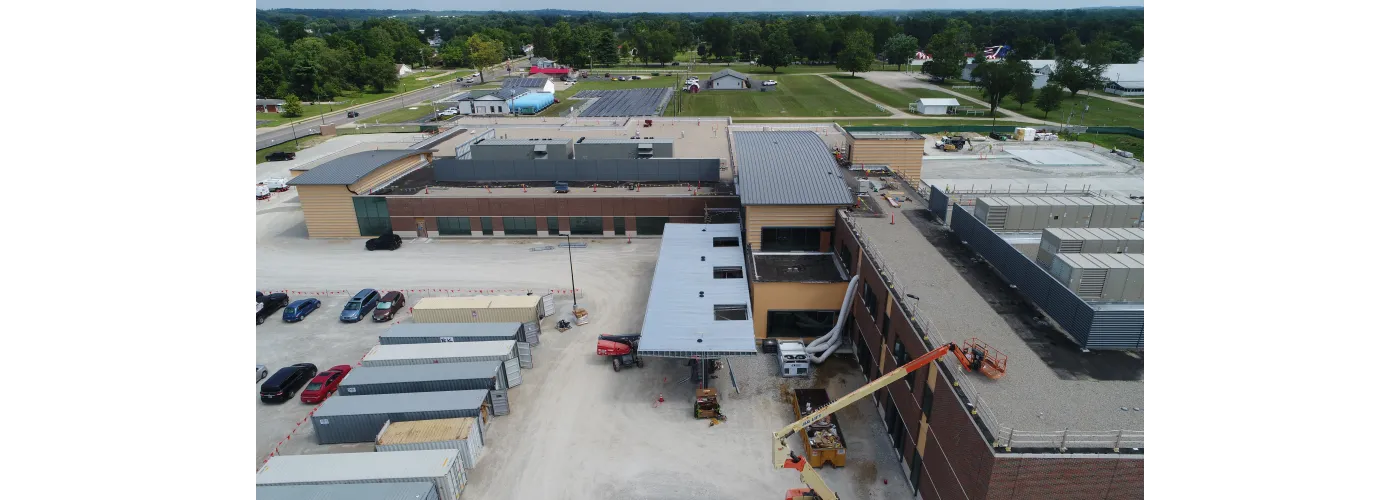 Work continues on Reid Health's new campus in Connersville on July 11, 2025.