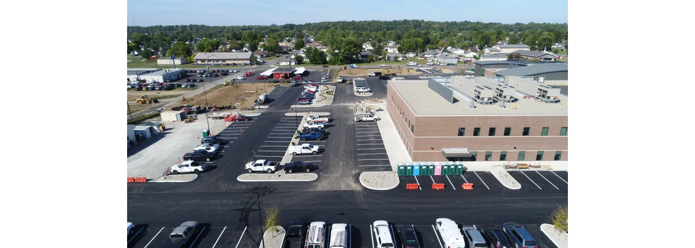 Work continues on Reid Health's new campus in Connersville on Oct. 1, 2025.