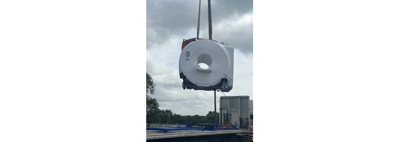 The new MRI machine is delivered and installed at Reid Health's new campus in Connersville on Sept. 4, 2025.