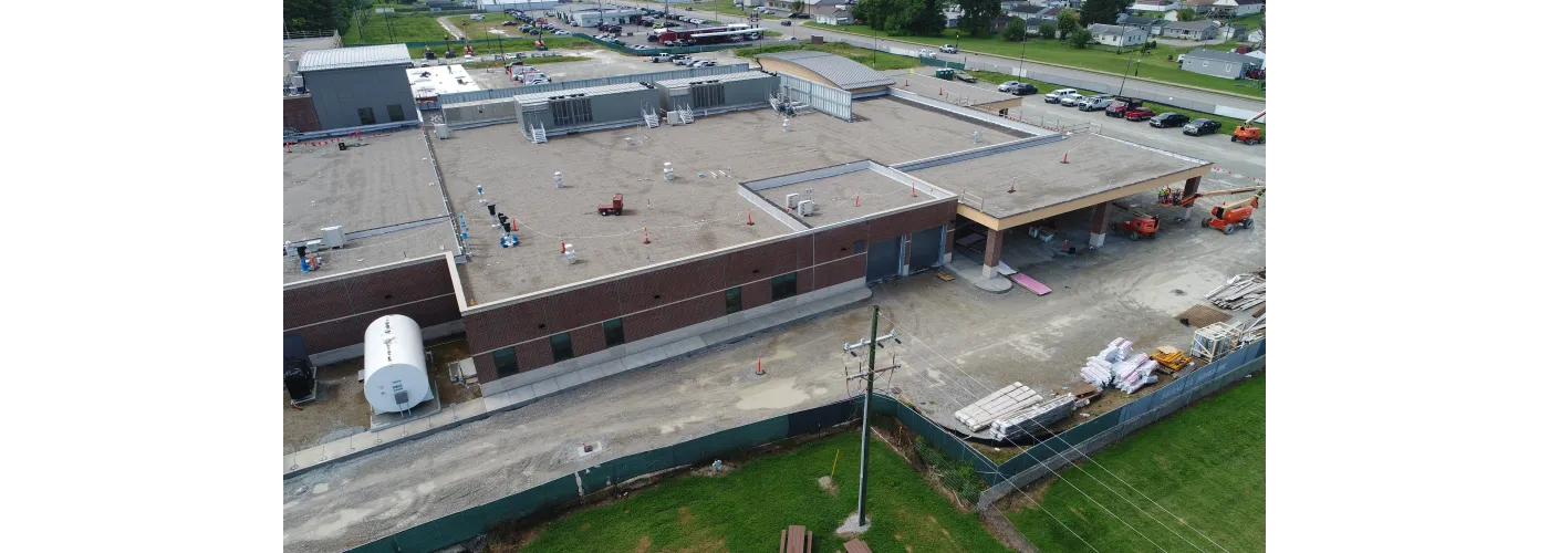 Work continues on Reid Health's new campus in Connersville on Aug. 5, 2025.