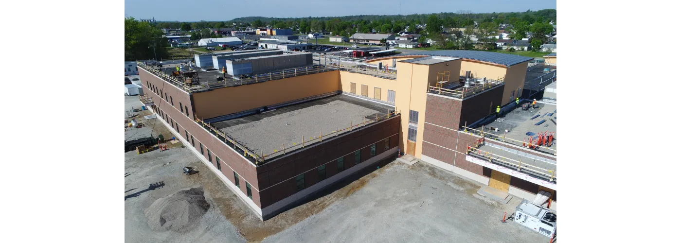 Work continues on Reid Health's new campus in Connersville on May 7, 2025.