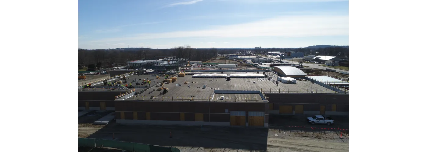 Work continues on Reid Health's new campus in Connersville on Feb. 4, 2025.