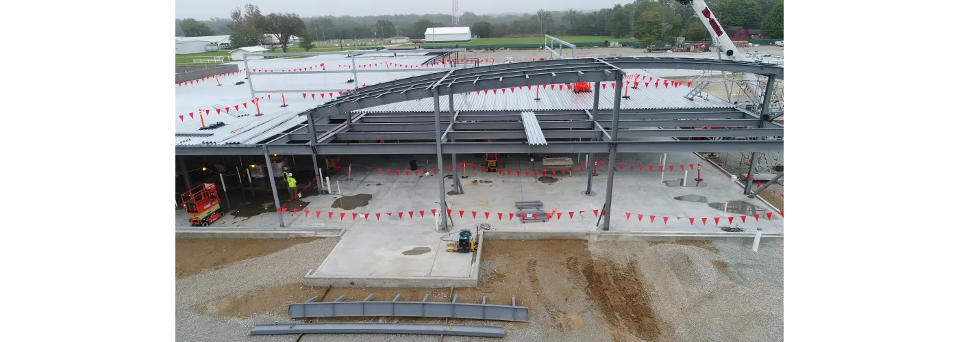 Work continues on Reid Health's new campus in Connersville on Oct. 1, 2024.