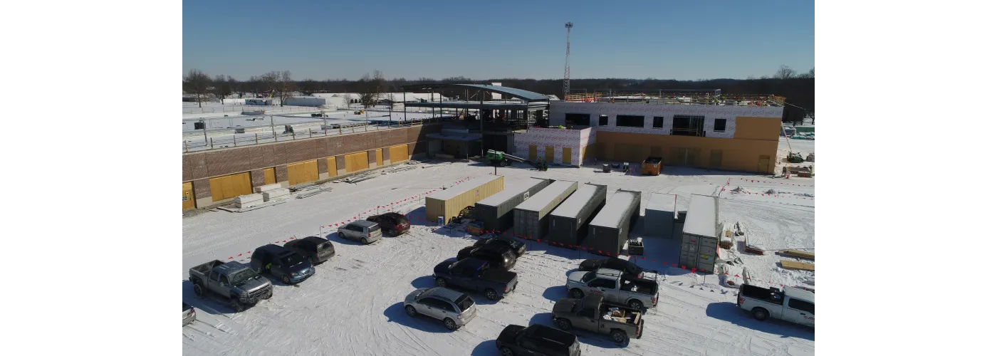 Work continues on Reid Health's new campus in Connersville on Feb. 20, 2025.