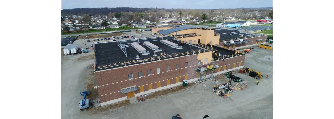 Work continues on Reid Health's new campus in Connersville on April 1, 2025.
