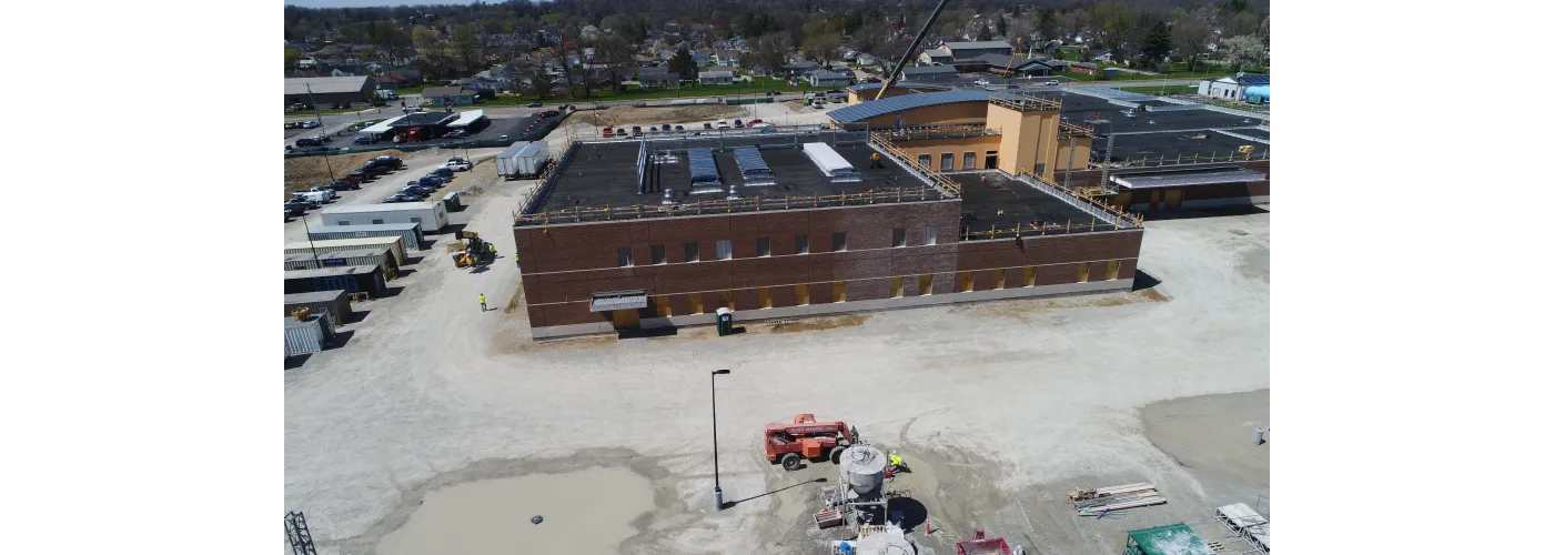 Work continues on Reid Health's new campus in Connersville on April 8, 2025.