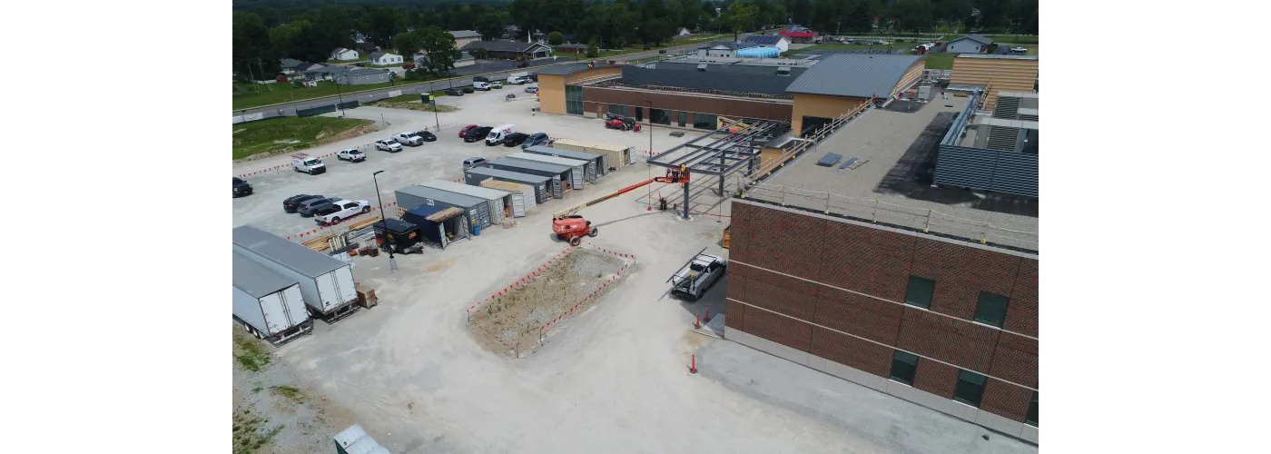 Work continues on Reid Health's new campus in Connersville on June 12, 2025.