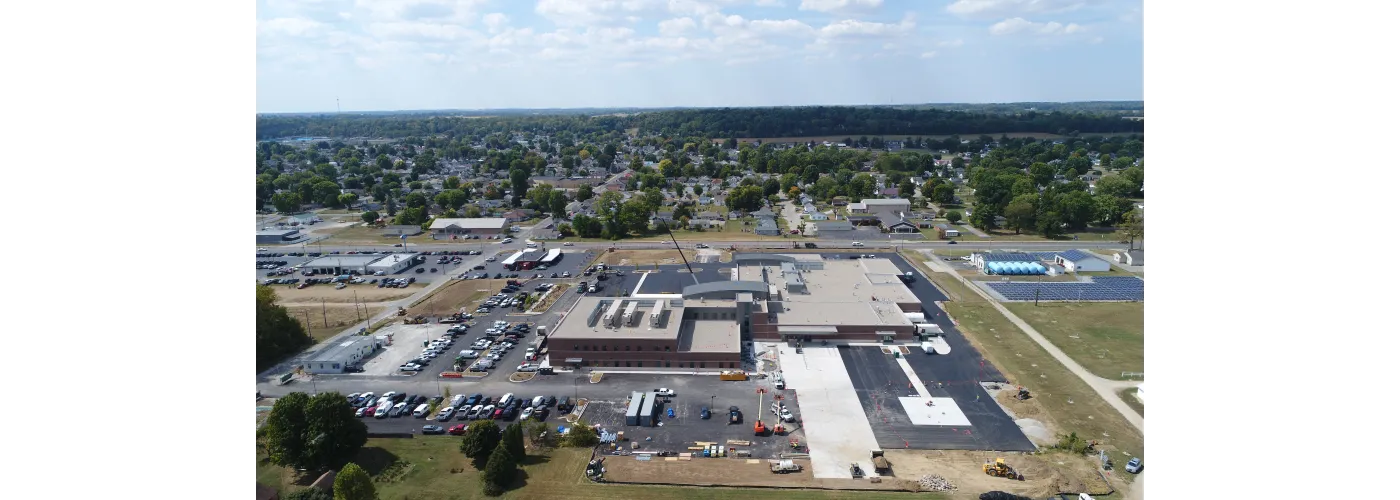 Work continues on Reid Health's new campus in Connersville on Sept. 16, 2025.