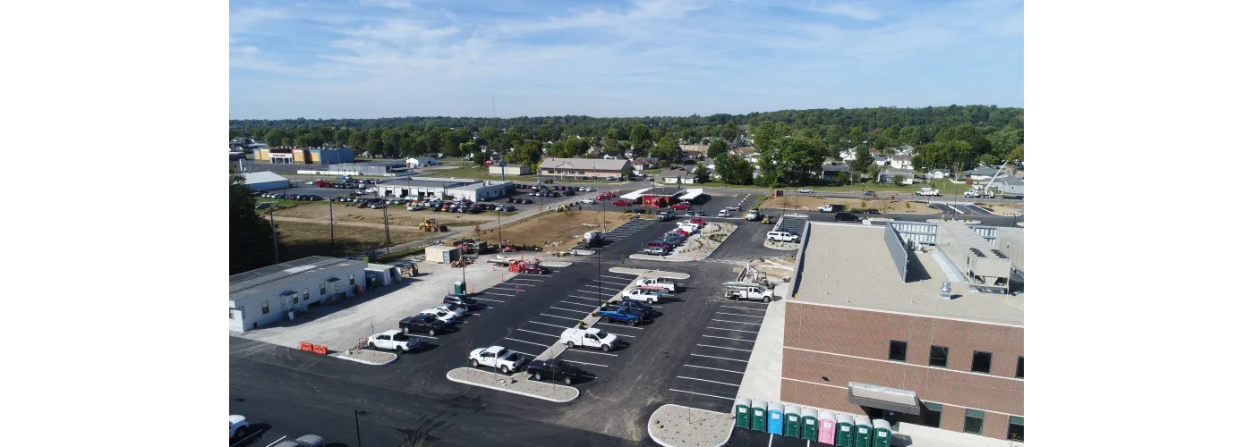 Work continues on Reid Health's new campus in Connersville on Oct. 1, 2025.
