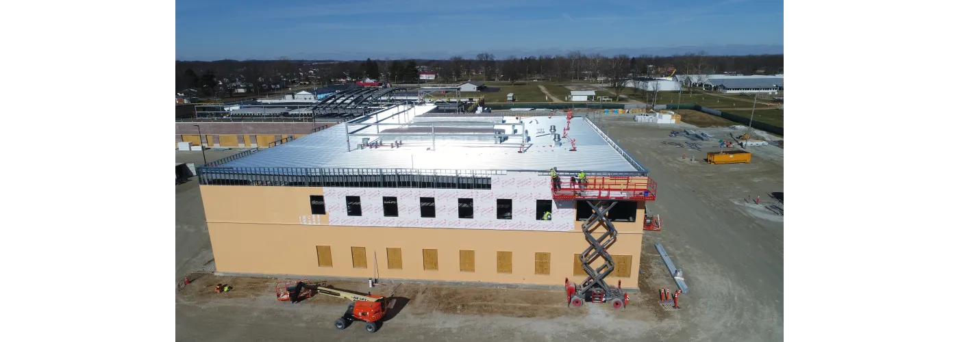 Work continues on Reid Health's new campus in Connersville on Feb. 4, 2025.