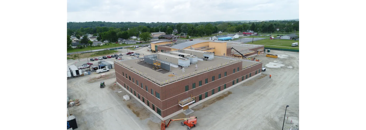 Work continues on Reid Health's new campus in Connersville on May 15, 2025.