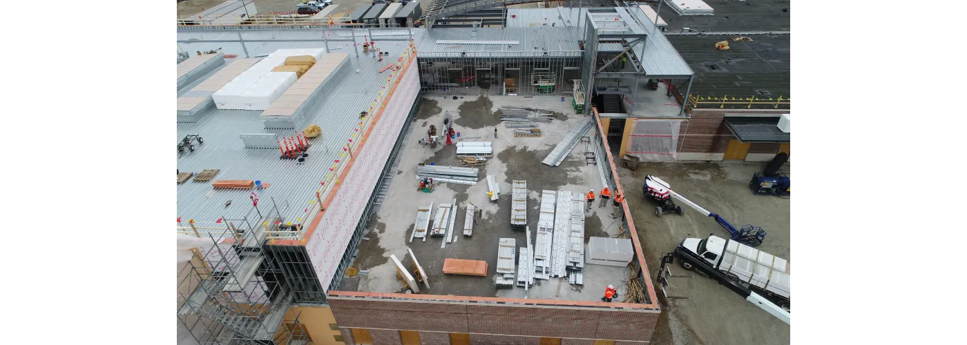 Work continues on Reid Health's new campus in Connersville on Feb. 11, 2025.